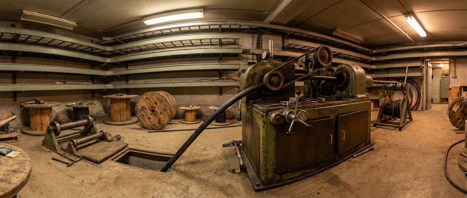 cable pusher with paired drive belts на трассе